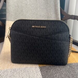 Michael Kors Black Crossbody with Gold Accents